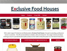 Tablet Screenshot of exclusivefoodhouses.com